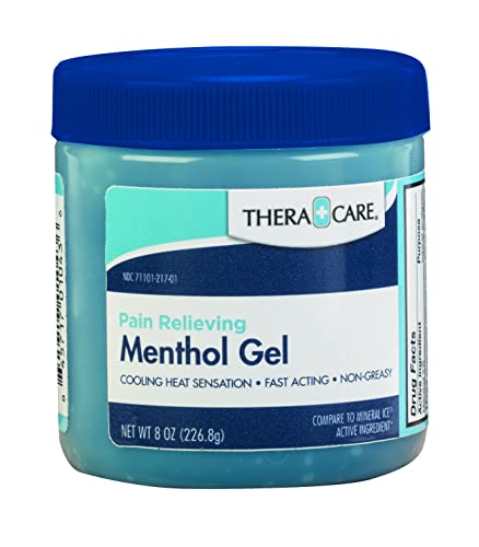 Thera Care Pain Relieving Menthol Gel | Temporarily relieves The Minor Aches and Pains of Muscles and Joints | Size: 8 oz. (226.8g), Blue (19-217)