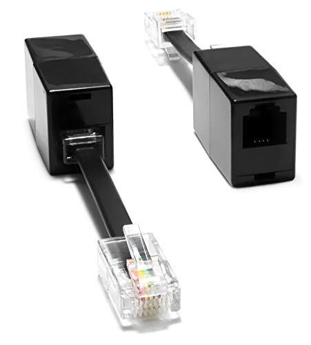 RetailAndBulk (2 Pack) Phone Line to Ethernet Adapter RJ11 Female to RJ45 Male for Landline Telephone Service