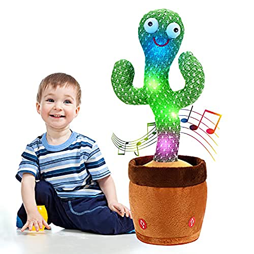 Emoin Dancing Cactus Baby Toys 6 to 12 Months, Talking Cactus Toys for 1 Year Old Boy Gifts Repeats What You Say Tummy Time Toys Learning Light Up Infant Toys for Toddlers 1 2 3 Birthday Gift