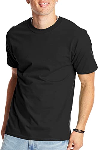 Hanes mens Beefy Heavyweight Short Sleeve T-shirt (1-pack) fashion t shirts, Black, XX-Large US