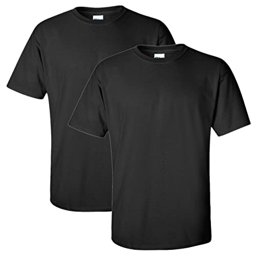 Gildan Men's Ultra Cotton T-Shirt, Style G2000, Multipack, Black (2-Pack), X-Large
