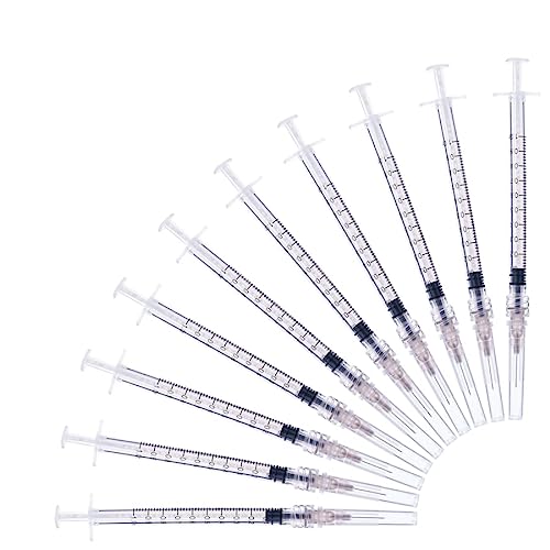 1ml Syringe with Needle - 27G Needle 100-Pack Individually Packed Suitable for use in Industrial Laboratories