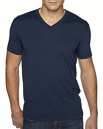 Next Level Men's Premium Sueded Short Sleeve V-Neck T-Shirt, XL, MIDNIGHT NAVY