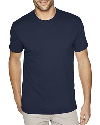 Next Level Men's Premium Fitted Sueded Crew, Midnight Nvy, Large