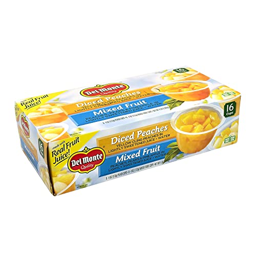 Del Monte Diced Peaches & Mixed Fruits Cup, 4 Oz, 16/Pack (220-00744)