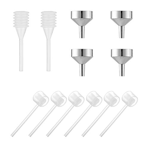 Lil Ray 6 PCS Perfume Dispenser Pump Transfer Tool for Small Travel Refillable Perfume Atomizer Spray Bottle, 4PCS Mini Metel Funnel, 2 PCS Mini dropper