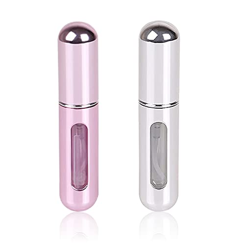 Travel Mini perfume Refillable Atomizer Container, Portable , Travel Size , Scent Pump Case, Fragrance Empty spray bottle for Traveling and Outgoing 5ml (2Pcs)