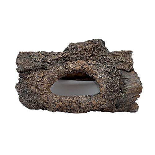 Tfwadmx Aquarium Decoration Cave, Resin Hollow Tree Trunk Log Aquarium Ornament Fish Tank Hideout for Betta Cichlid Shrimp Reptile Turtle