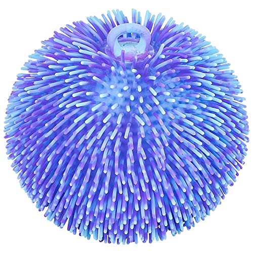 ArtCreativity Tie Dye Puffer Ball with Hanging Loop, Spiky Stress Relief Balls, 6 Inch Squeeze Fidget Toys for Kids, Calming Sensory Balls for Autistic Children, Party Favor