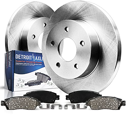 Detroit Axle - 12.60" (320mm) Rear Disc Brake Rotors Ceramic Pads Kit Replacement for 300 Dodge Chanllenger Charger - 4pc Set