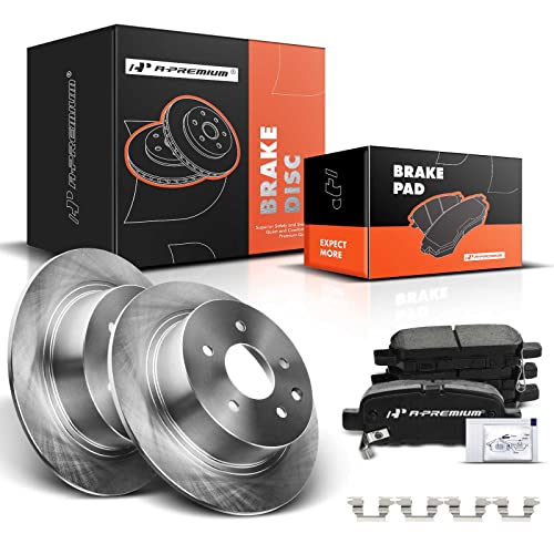 A-Premium 11.48 inch(292 mm) Rear Solid Disc Brake Rotors + Ceramic Pads Kit Compatible with Select Nissan Models - Altima 2002-2020, Juke 2011-2017, Maxima 2004-2008, Sentra 2007-2019, 6-PC Set