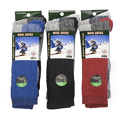 6 Pairs of Excellent Mens Merino Wool Thermal Socks,Size 10-15
