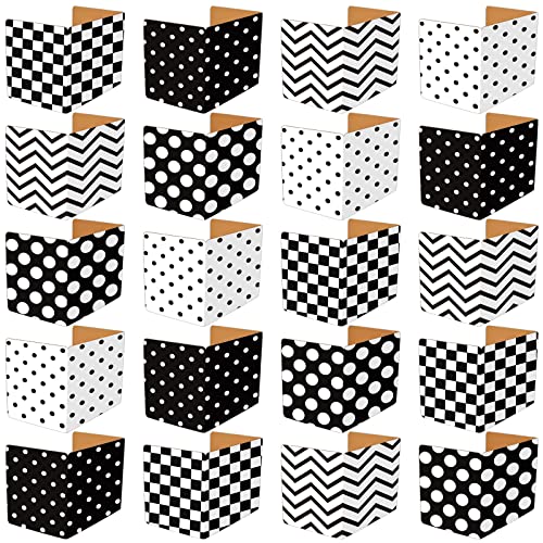 20 Pcs Classroom Privacy Folders for Student Desks Privacy Boards Screen Folders Study School Test Dividers Polka Striped Plaid Trifold Poster Board Partition Panel