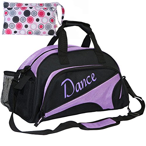 kilofly Girl's Ballet Dance Sports Gym Duffel Bag Travel Carry On + Handy Pouch