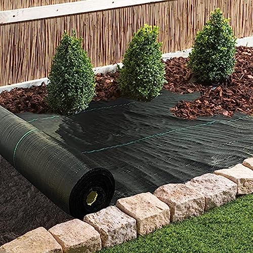 LGJIAOJIAO 6ftx300ft Weed Barrier Landscape Fabric Heavy Duty, Weed Block Gardening Ground Cover Mat, Weed Control Garden Cloth, Woven Geotextile Fabric for Underlayment, Commercial Driveway Fabric