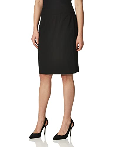 Calvin Klein Women's Straight Fit Suit Skirt (Regular and Plus Sizes), Black, 10