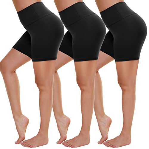 TNNZEET 3 Pack Plus Size Biker Shorts for Women  High Waisted Black Workout Yoga Shorts2X, 3X, 4X