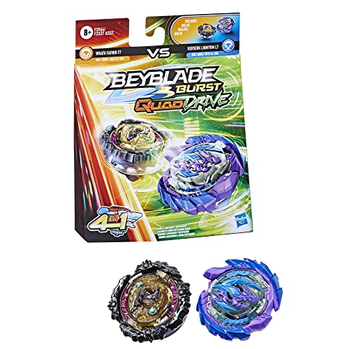 BEYBLADE Hasbro Burst QuadDrive Wrath Fafnir F7 and Berserk Linwyrm L7 Spinning Top Dual Pack - 2 Battling Game Top Toy for Kids Ages 8 and Up