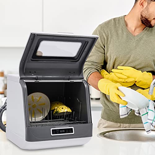 Portable Countertop Dishwasher, Compact Mini Dishwasher, 3 Washing Programs & Air Dry Function, Cleaning Tablewares Foods Baby's Bottle in Apartments, Dorms and RVs
