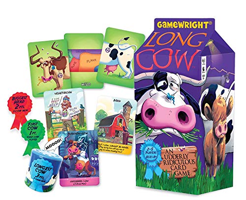 Gamewright Long Cow - an Udderly Ridiculous Card Game for 8 + Years Multi-colored, 5"