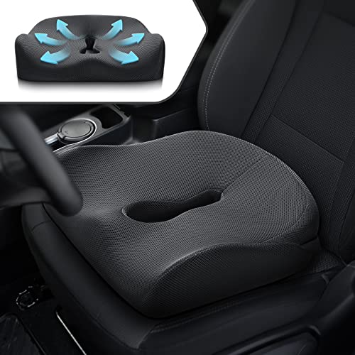 DiffCar 2023 Upgraded Seat Cushion for Coccyx Sciatica Tailbone Pain Relief, Car Accessories Car Seat Cushion for Car Seat Driver, for Truck Driver,Short People,for Office Chair,Wheelchair,Plane