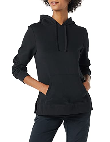 Amazon Essentials Women's French Terry Hooded Tunic Sweatshirt, Black, Medium