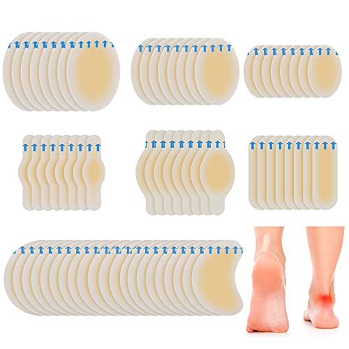 80 Pieces Foot Blister Protection Blister Bandaids for Feet Blister Patches Heel Protectors for Blisters Waterproof Bandaids Seal Adhesive Blister Pads Blister Gel Guard for Foot, Toe, Heel