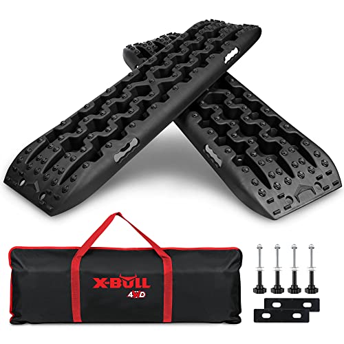 X-BULL New Recovery Traction Tracks Sand Mud Snow Track Tire Ladder 4WD (Black,3gen)