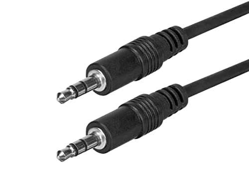Monoprice Audio/Stereo Cable - 3.5mm(1/8") AUX, Male to Male TRS Plug, Molded Strain Relief Boots, 25 Feet, Black