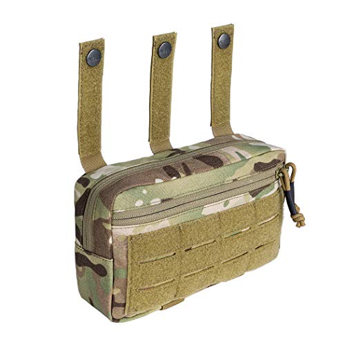 IDOGEAR Dump Pouch Tactical Molle Admin Pouches Sub Abdominal Carrying Kit Bag Dual-Purpose Tactical Pouch for Vest Laser-Cut Hook and Loop Panel 500D Nylon (Multi-Camo)