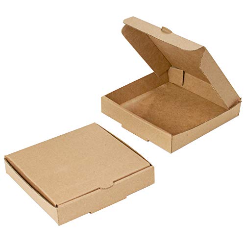 5" Kraft Mini Pizza Boxes (8 Pack) - Chica and Jo Brand - Square Flat Cardboard Boxes 5 Inch (8) Made in USA