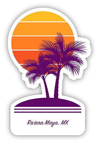 Riviera Maya Mxico Souvenir 4 Inch Vinyl Decal Sticker Palm design