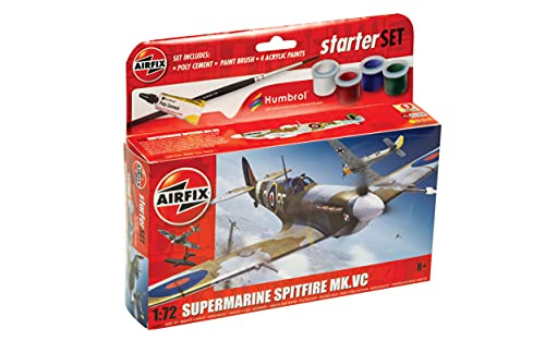 Airfix Supermarine Spitfire MK Vc 1:72 WWII Military Aviation Small Starter Gift Set A55001