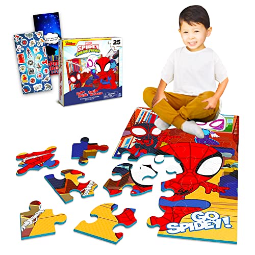 Marvel Store Spidey and his Amazing 25 Piece Foam Puzzle Bundle spiderman toys spiderman floor puzzle spidey puzzle, spidey puzzles for kids ages 4-8, spiderman toys for boys