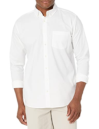IZOD Uniform Young Mens Long Sleeve Button-down Oxford Shirt, White, 36/37