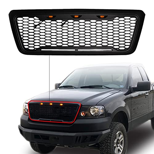 Front Grille Raptor Style Grille with Led Lights for 2004-2008 Ford F150