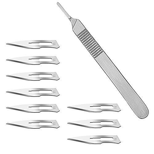 10 pcs #11 Surgical Blades with #3 Scalpel Knife Handle Medical Dental