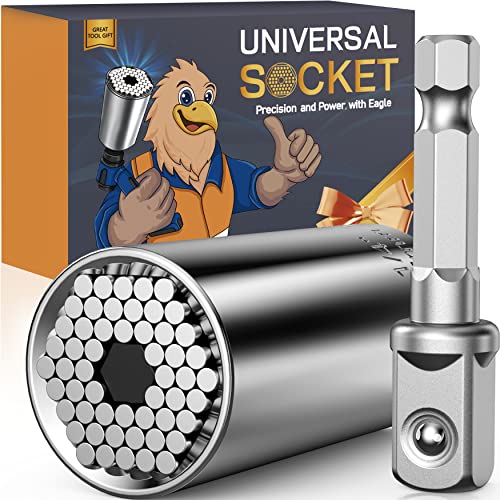 Gifts for Men Super Universal Socket - Tools Gifts for Fathers Day from Daughter Son, Socket Wrench Set with Power Drill Adapter, Cool Stuff Gadgets for Men Unique Birthday Gifts for Dad Husband Him