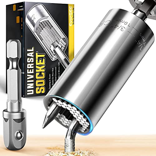 Father's Day Gifts for Dad from Daughter Son, Universal Socket Tool Super Grip Socket Power Drill Adapter Cool Gadgets Birthday Gifts for Men Dad Him Husband Wife Boyfriend Women Who Have Everything