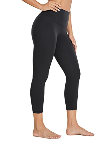 CRZ YOGA Womens Butterluxe High Waisted Lounge Legging 19 Inches - Workout Leggings Buttery Soft Capris Yoga Pants Black Large