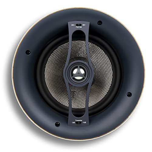 Micca Reference Series R-8C 2-Way in Ceiling in Wall Speaker, 8 Inch Woofer, 1-Inch Pivoting Aluminum Dome Tweeter, Tone Controls, 9.5-Inch Cutout Diameter, Each, White