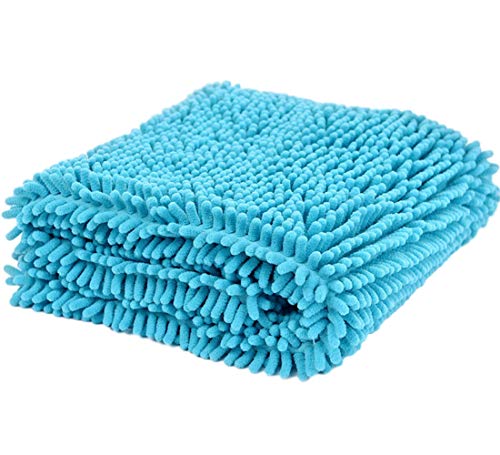 ColorYLife Dog Towel - Microfiber Super Shammy with Hand Pockets, Ultra Absorbent Quick Dry Pet Bath Towels for Small, Medium, Large Dogs and Cats (Large, 31'' x 14'', Blue)