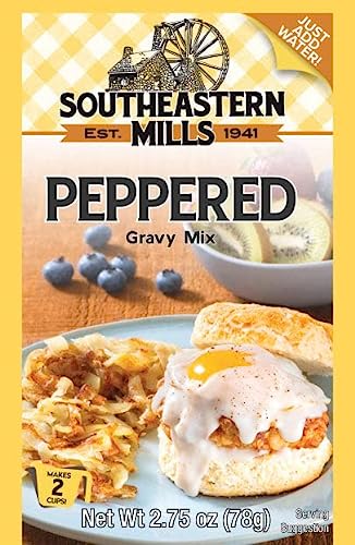 Southeastern Mills Gravy Mix Packet, Peppered Gravy Mix, Makes 3  Cups of Gravy, Just Add Water, Family Size Packet, 4.5-Ounce Packet (Pack of 12 Packets)
