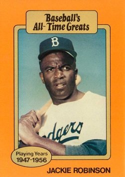 1987 Hygrade Baseball's All Time Greats Orange Jackie Robinson Baseball Card