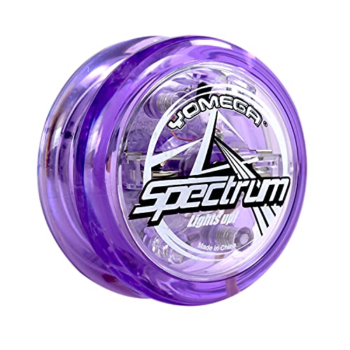 Yomega Spectrum  Light up Fireball Transaxle YoYo with LED Lights for Intermediate, Advanced and Pro Level String Trick Play + Extra 2 Strings & 3 Month Warranty (Purple)