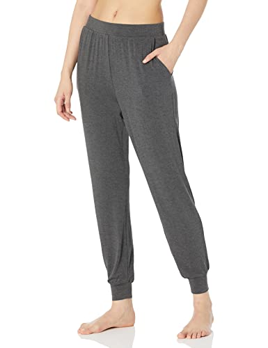 Amazon Essentials Women's Knit Jogger Sleep Pant, Charcoal Heather, Medium