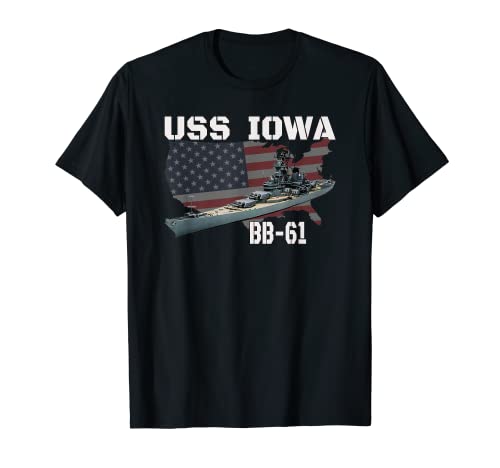 WW2 American Battleship USS Iowa Warship BB-61 Veterans T-Shirt