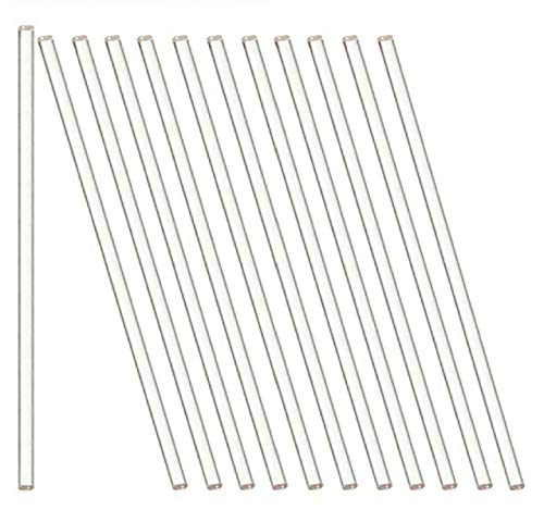 Pack of 12 Lab Glass Stirring Rod 8 inch (200mm) Length with Both Ends Round for Science, Lab, Kitchen, Science Education (12)