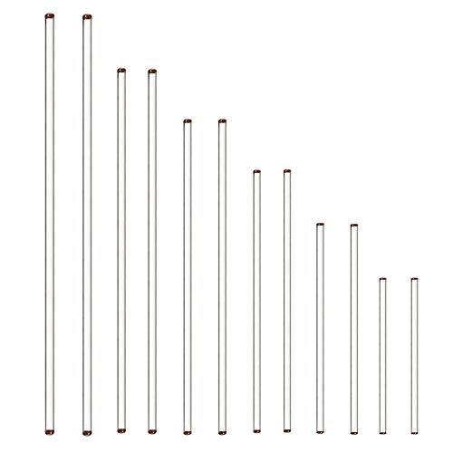 12PCS Glass Stirring Rod Stir Stick with Both Ends Round - 15.8" 13.8" 12" 10" 8" 6" Long - 2 Piece for Every Style -12pcs/pk (12)