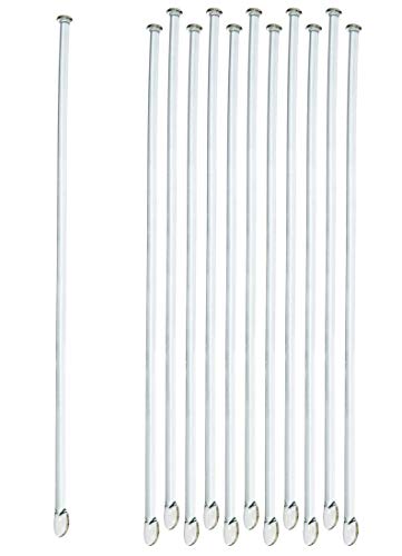 10PK Glass Stirring Rods, 11.8" - Spade & Button Ends, 6mm Diameter - Excellent for Laboratory or Home Use - Borosilicate 3.3 Glass - Eisco Labs